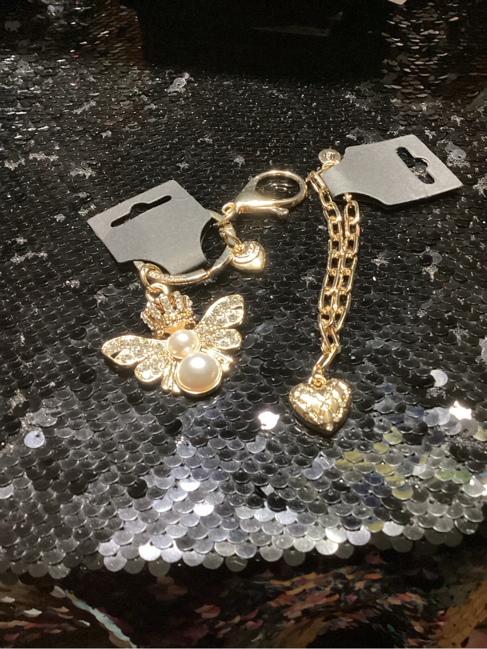 Juicy Couture Gold Bee Charm and Heart Charm Bracelet Set
